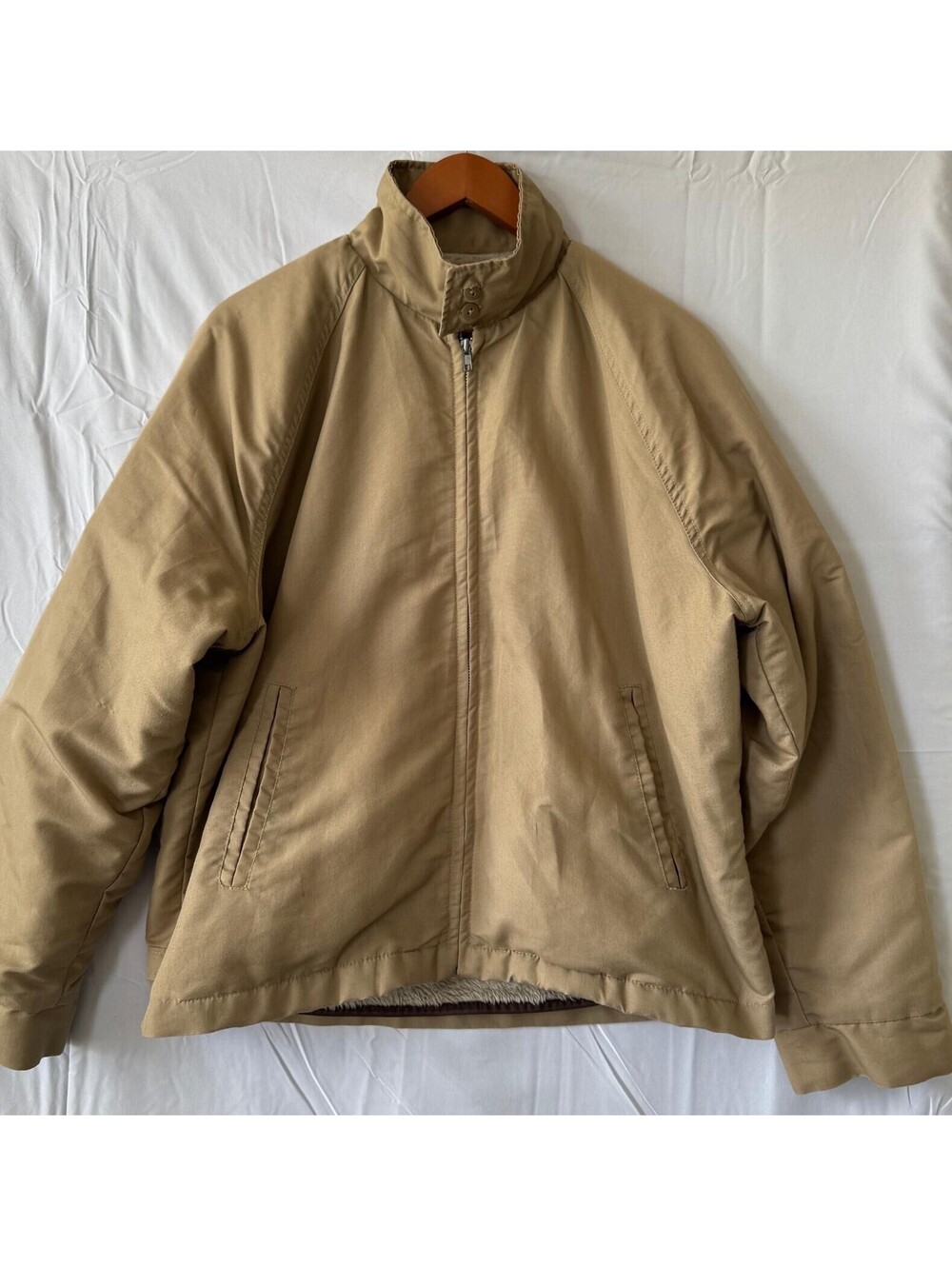 Manhattan Jacket XL 46 Tan Sherpa Lined Work Bomber Stain USA Made